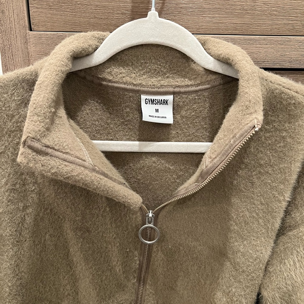 Gymshark (Whitney Simmons collab) Tan Fleece Zip-Up Jacket - Picture 2 of 7